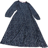 Megan Jersey Dress Women's Long Sleeves Navy Multi Polka Dot