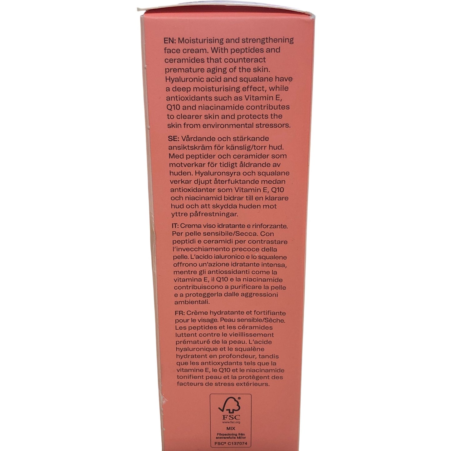 Indy Beauty Peptide And Ceramide Moisturising Face Cream 50ml Sensitive Dry Skin