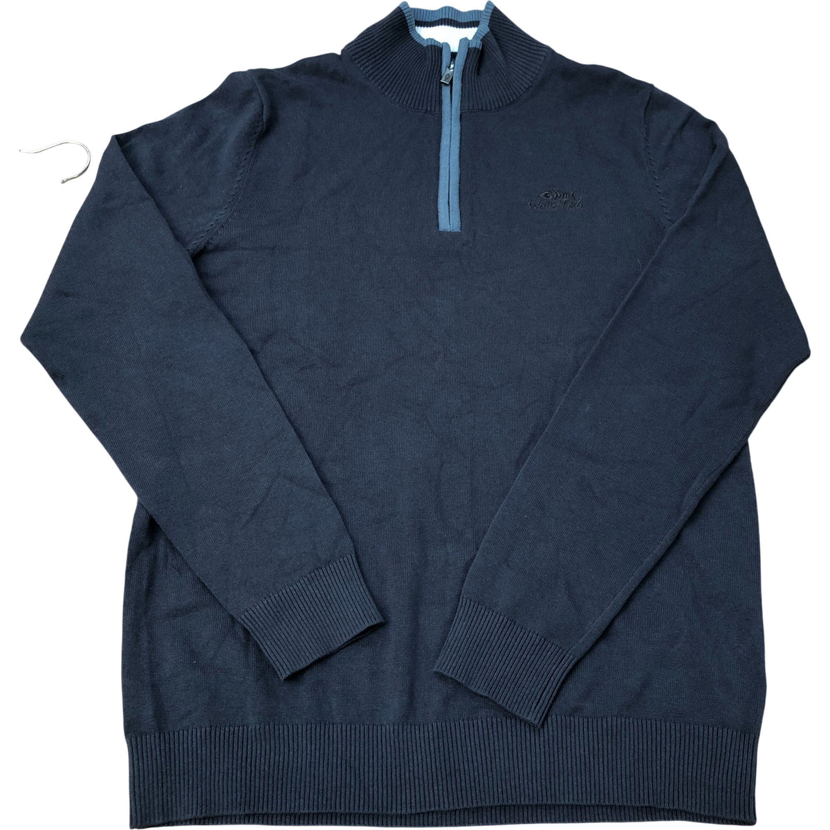 Weird Fish Quarter Zip Sweater Dark Navy Size M