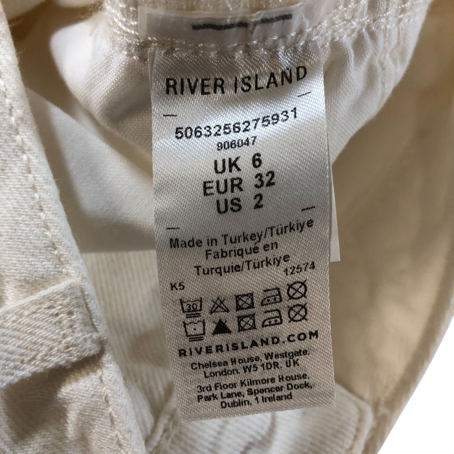River Island Studios Maxi Skirt UK6 Women's White Frayed Hem Cotton Long