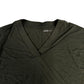 River Island V Neck T Shirt UK Size 12 Women's Olive Green Viscose Blend Top