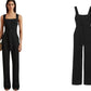 Branded Black Cross Back Belted Jumpsuit - Size 8