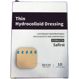 Safirst Thin Hydrocolloid Dressing 10 Pack 2in X 2in Sterile Medical Supplies