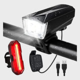 OMERIL LD320 Bike Light Set LED USB Rechargeable with Taillight Horn