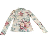 River Island Floral Print Long Sleeve Top UK8 Women's Slender Fit Polyester