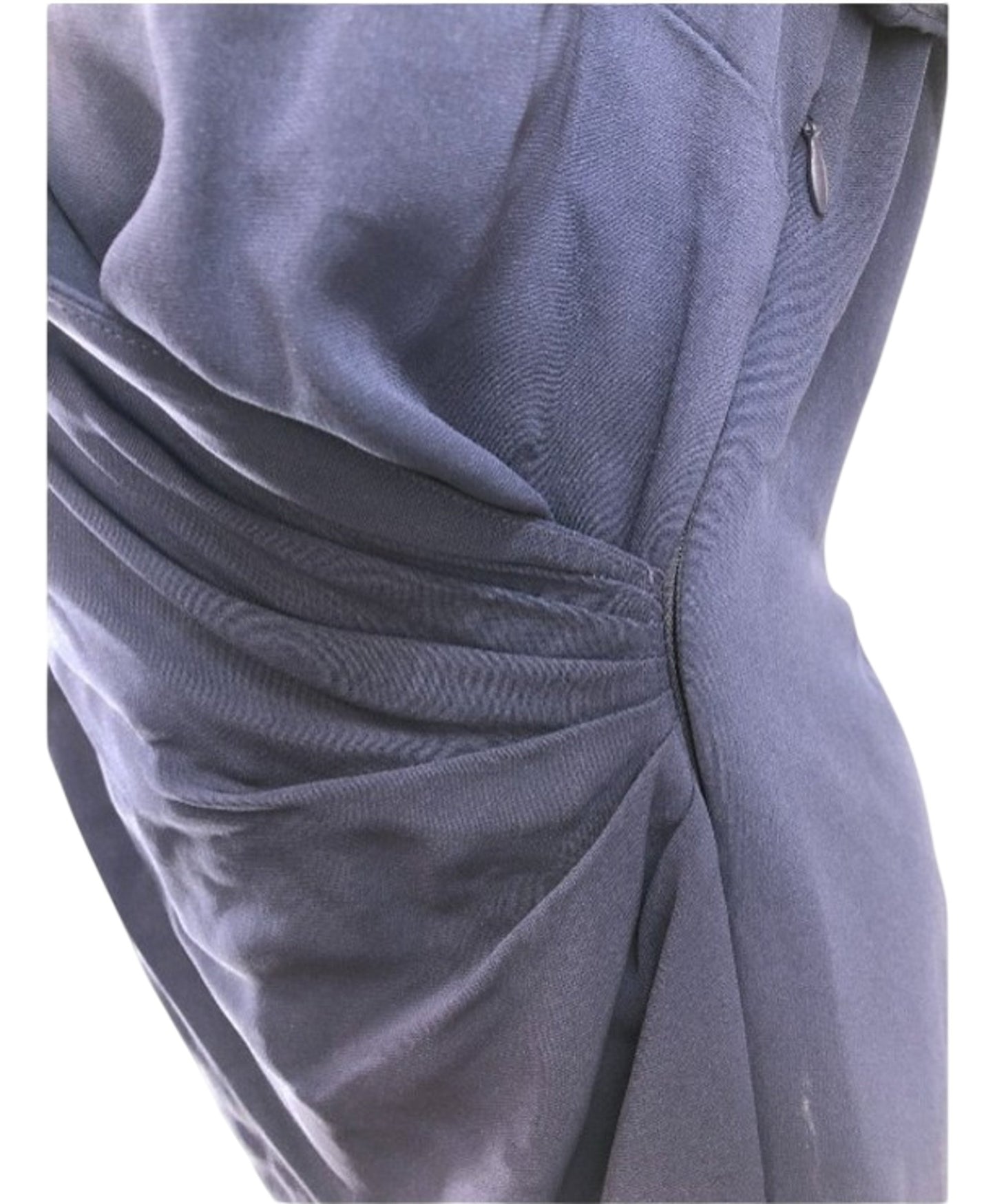 Formal Ladies Dress Navy Blue Short Sleeve Wrap Design UK Size 16 Smart Casual