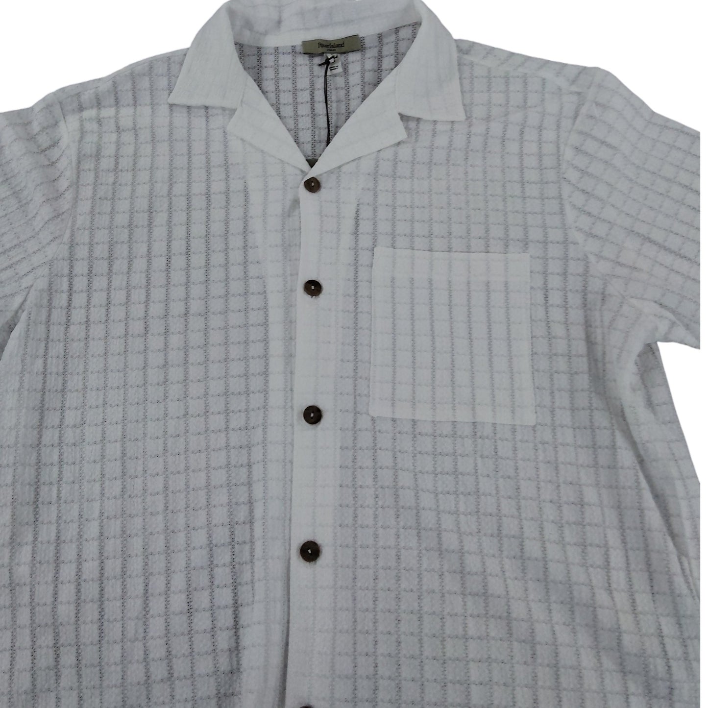 River Island White Short Sleeve Shirt UK L Men's Casual Lightweight Fashion