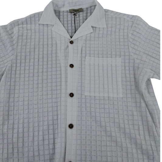 River Island White Short Sleeve Shirt UK L Men's Casual Lightweight Fashion