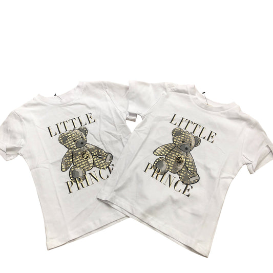 River Island Little Prince T-Shirts Baby Kids White 3-4Years Two Pack