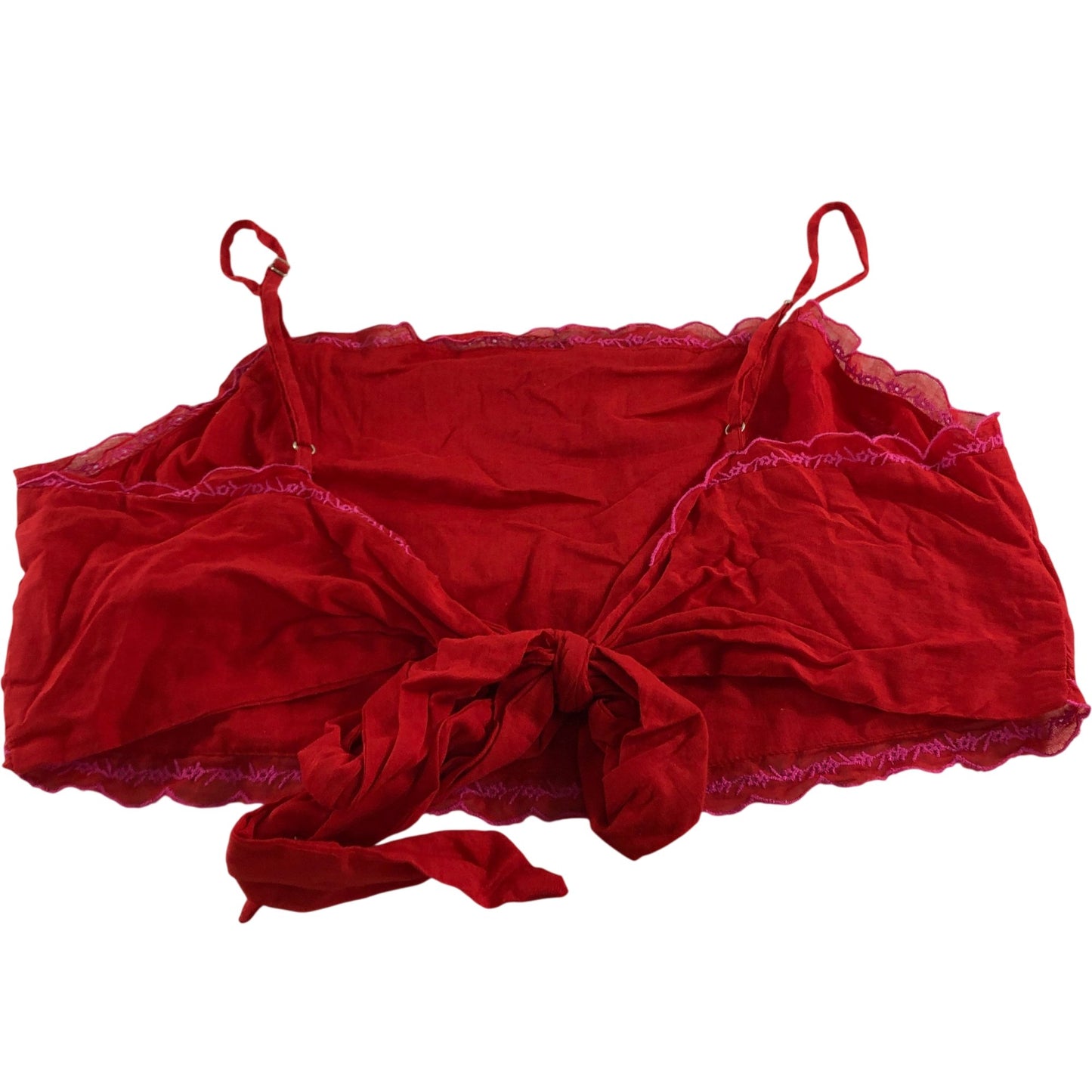 River Island Women's UK L Red Embroidered Crop Top Size 14