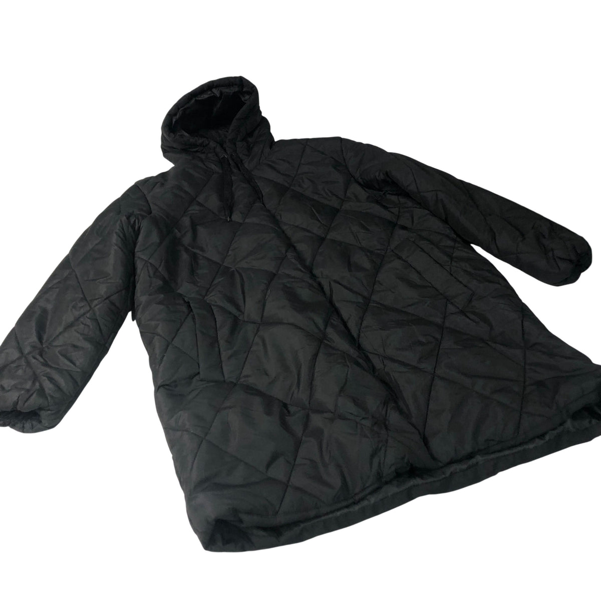 Brave Soul Hooded Puffer Jacket Unisex Black Quilted Warm Outerwear UK12