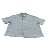 River Island Short Sleeve Shirt XL Men's Casual Light Blue Textured