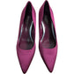 Branded Court Heels Size 8 Women's Magenta Satin Pointed Toe