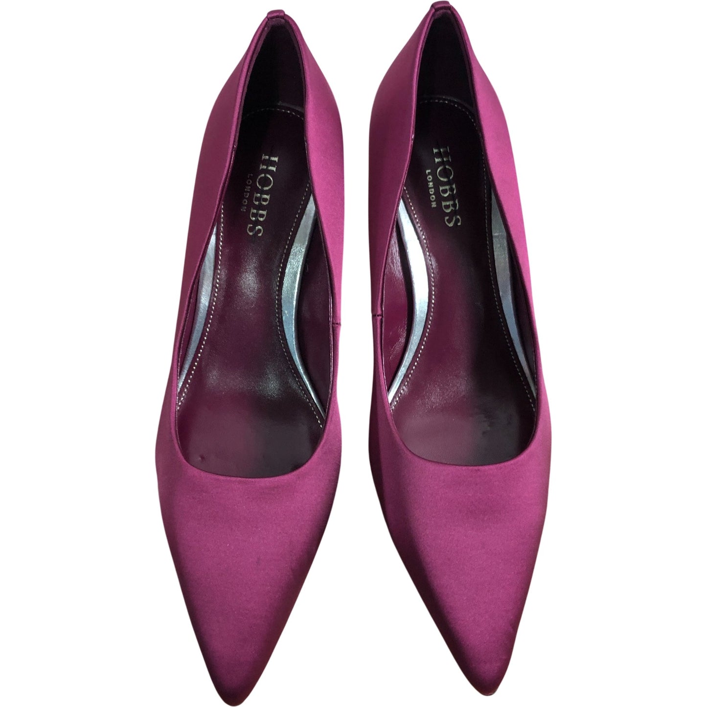 Branded Court Heels Size 8 Women's Magenta Satin Pointed Toe