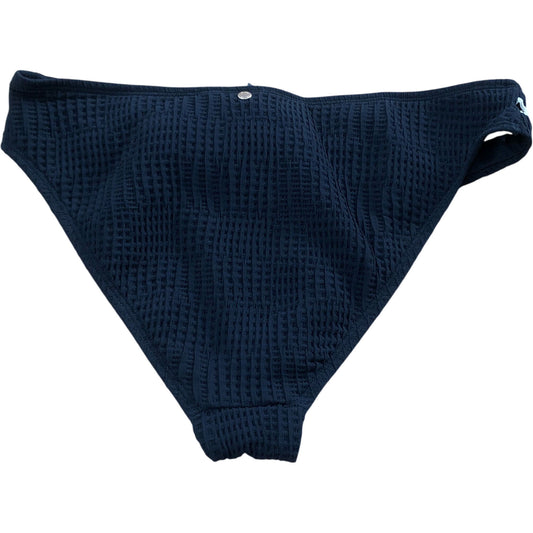 UK8 Women's Black Classic Bikini Bottoms Waffle Texture Swimwear