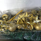 Artificial Table Top Christmas Tree Decoration Kit Gold With Fairy Lights