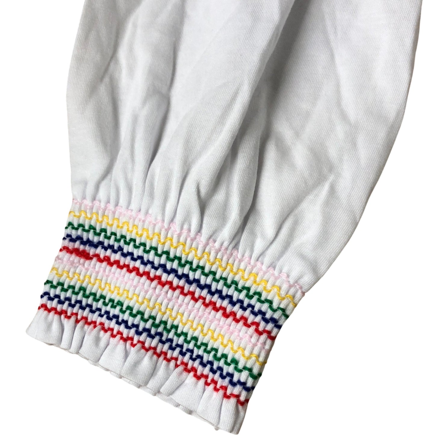 White Smocked Cuff Top - Size 10
