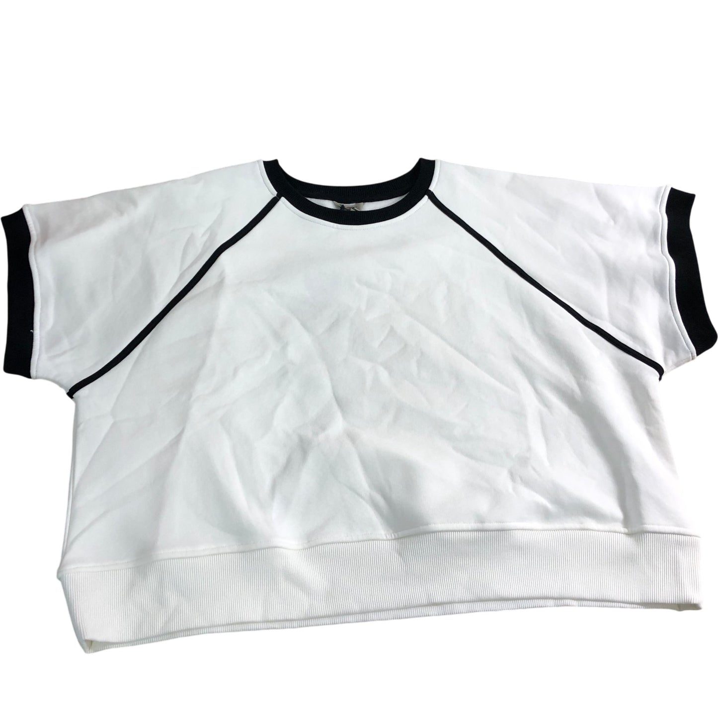 River Island White Black Trim Sweatshirt UK L Unisex Casual Style Top