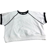 River Island White Black Trim Sweatshirt UK L Unisex Casual Style Top