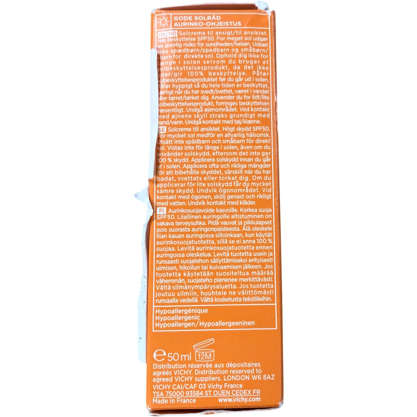 VICHY Capital Soleil SPF50 Dry Touch Protective Face Fluid 50ml UVA UVB