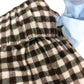 DAMSON MADDER Size 8 Women's Brown Check Nightwear Pajamas Set Cotton