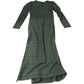 Long Sleeve Dress Women's Olive Green Textured Maxi XS