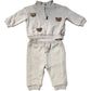 River Island Kids Tracksuit Set Size 0-3 Months Girls Beige With Bear Detail