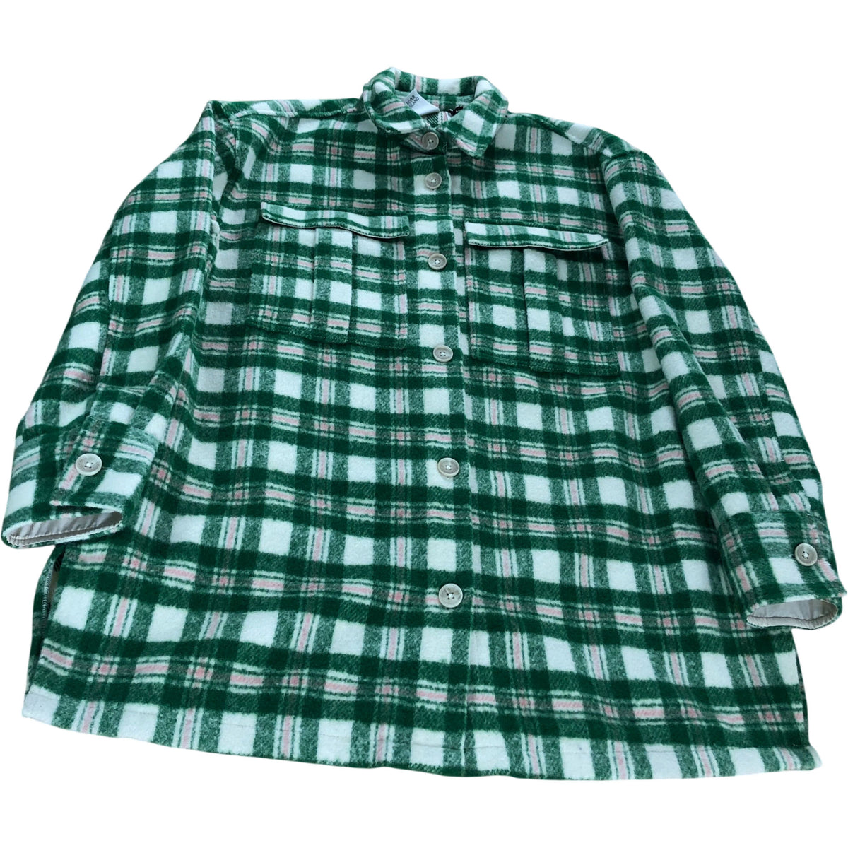 River Island Women's Flannel Check Jacket UK Medium Green Checked