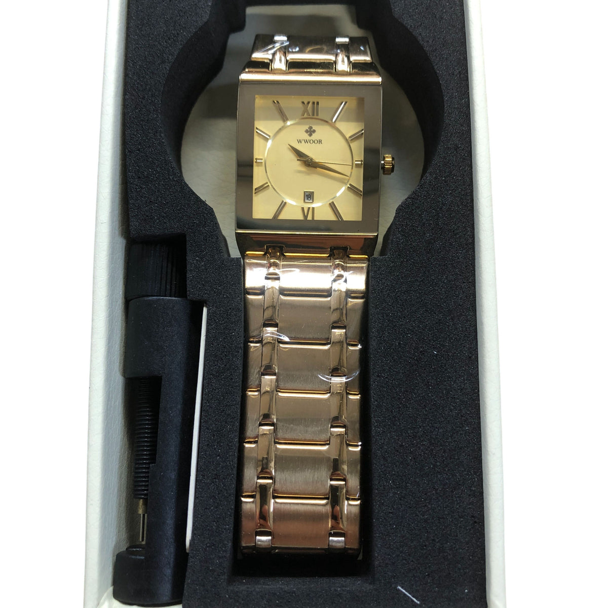 WYOOR Women's Gold Square Quartz Watch Stainless Steel