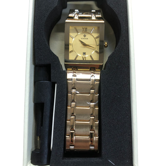 WYOOR Women's Gold Square Quartz Watch Stainless Steel