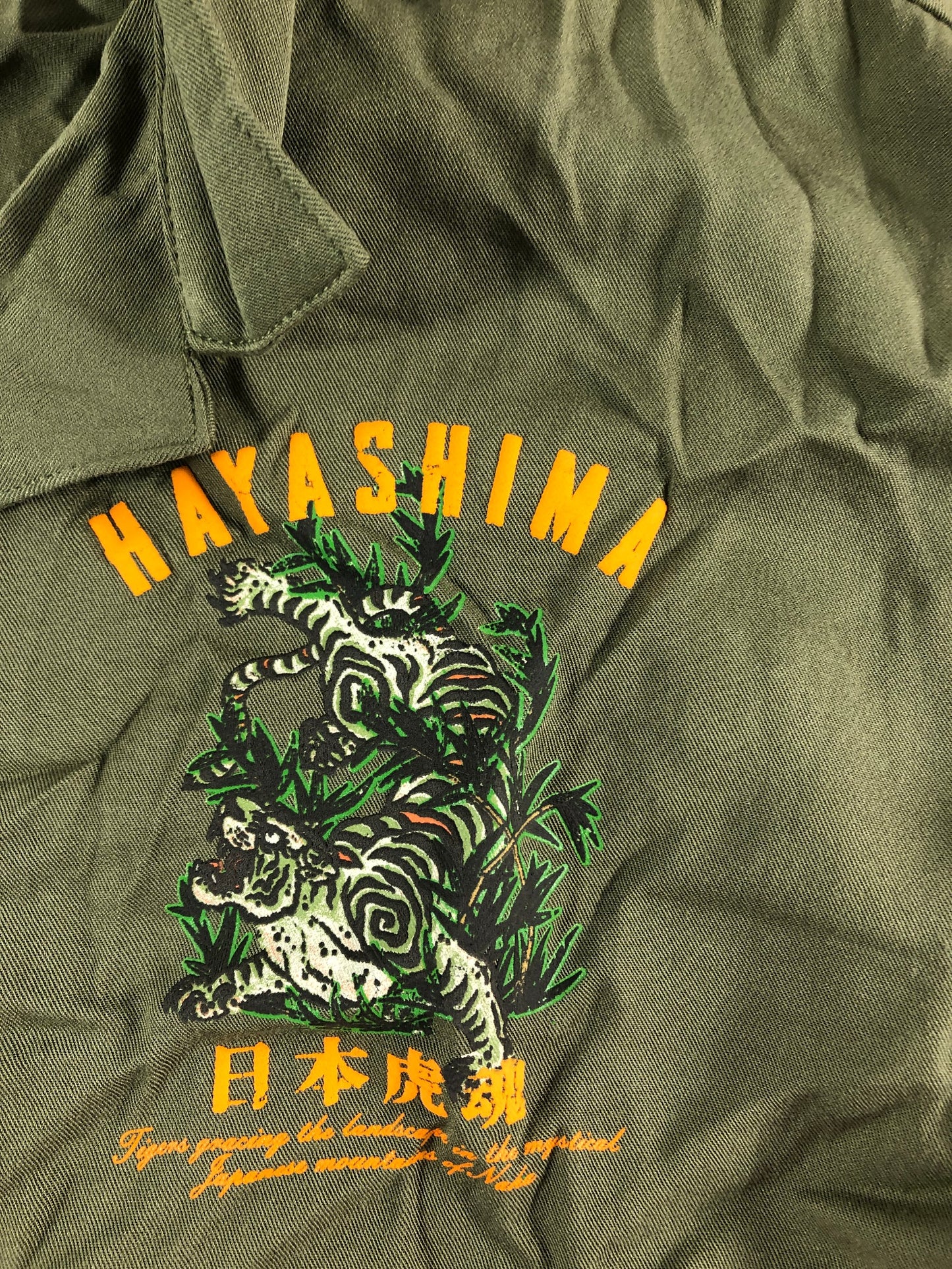 River Island Hayashina Boys Shirt Size 9 10 Years Green Tigers Print