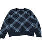 River Island Sweater Crew Neck Size Medium Men's Black Plaid Cotton Blend