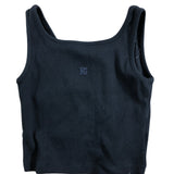 River Island Black Ribbed Girls Sleeveless Vest Top Age 7-8