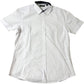 Brave Soul Short Sleeve Shirt M Men's White Casual with Navy Detailing