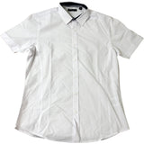 Brave Soul Short Sleeve Shirt M Men's White Casual with Navy Detailing