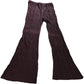 River Island UKS Women's Plisse Trousers Burgundy Flared Stretch