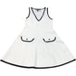 River Island V Neck Dress White Black Trim Size 12