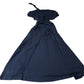 Navy Wrap Dress Women Jersey Viscose Short Sleeve Casual UK12