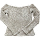 H&M Women Sequin Top Size S Long Sleeve Cream Sparkly Elegant Party Wear