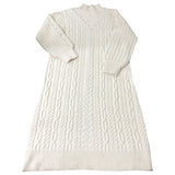 Women's Wool Blend Cream Cable Knit Sweater Dress Size XL