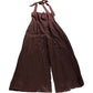 UK14 Women's Brown Linen Blend Jumpsuit