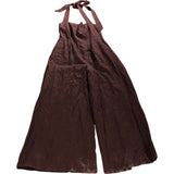 UK14 Women's Brown Linen Blend Jumpsuit