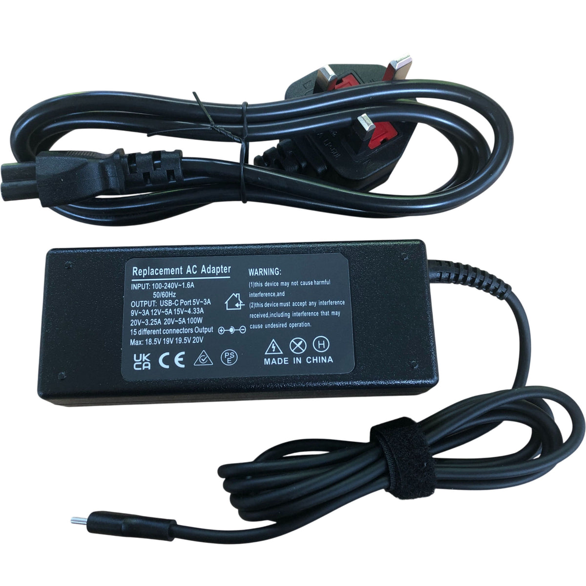 Replacement AC Adapter 100W USB C Power Charger Universal Compatible Device