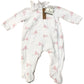 Lapinou Bunny All In One Baby Pink Floral Organic Cotton 1-3M