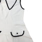 River Island V Neck Dress White Black Trim Size 12