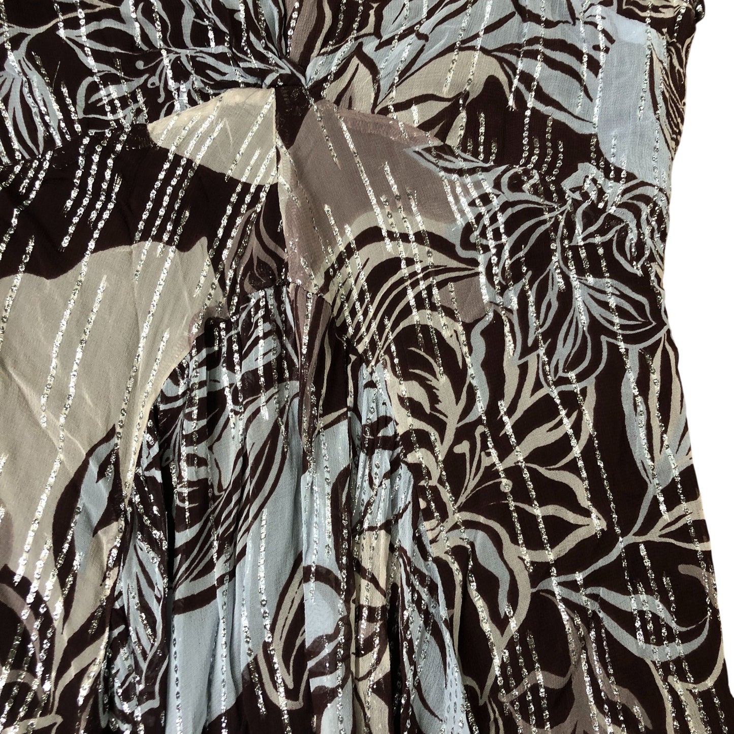 Brown Floral Print Maxi Dress Size 12