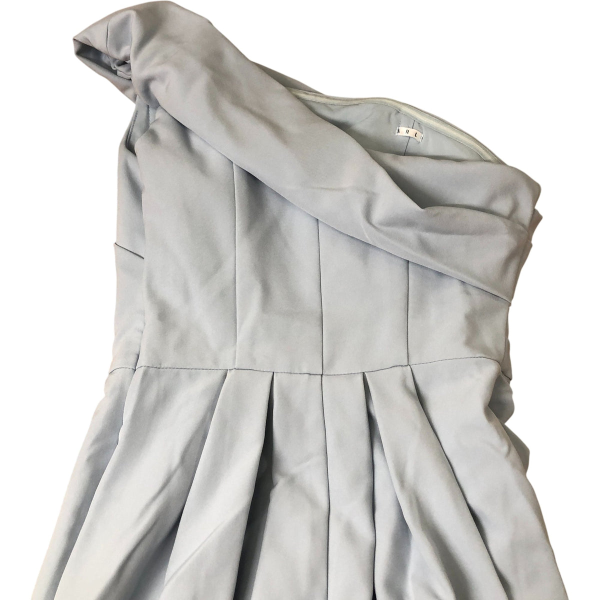Jarlo Light Blue One Shoulder Dress Women's Formal Pleated Long UK8