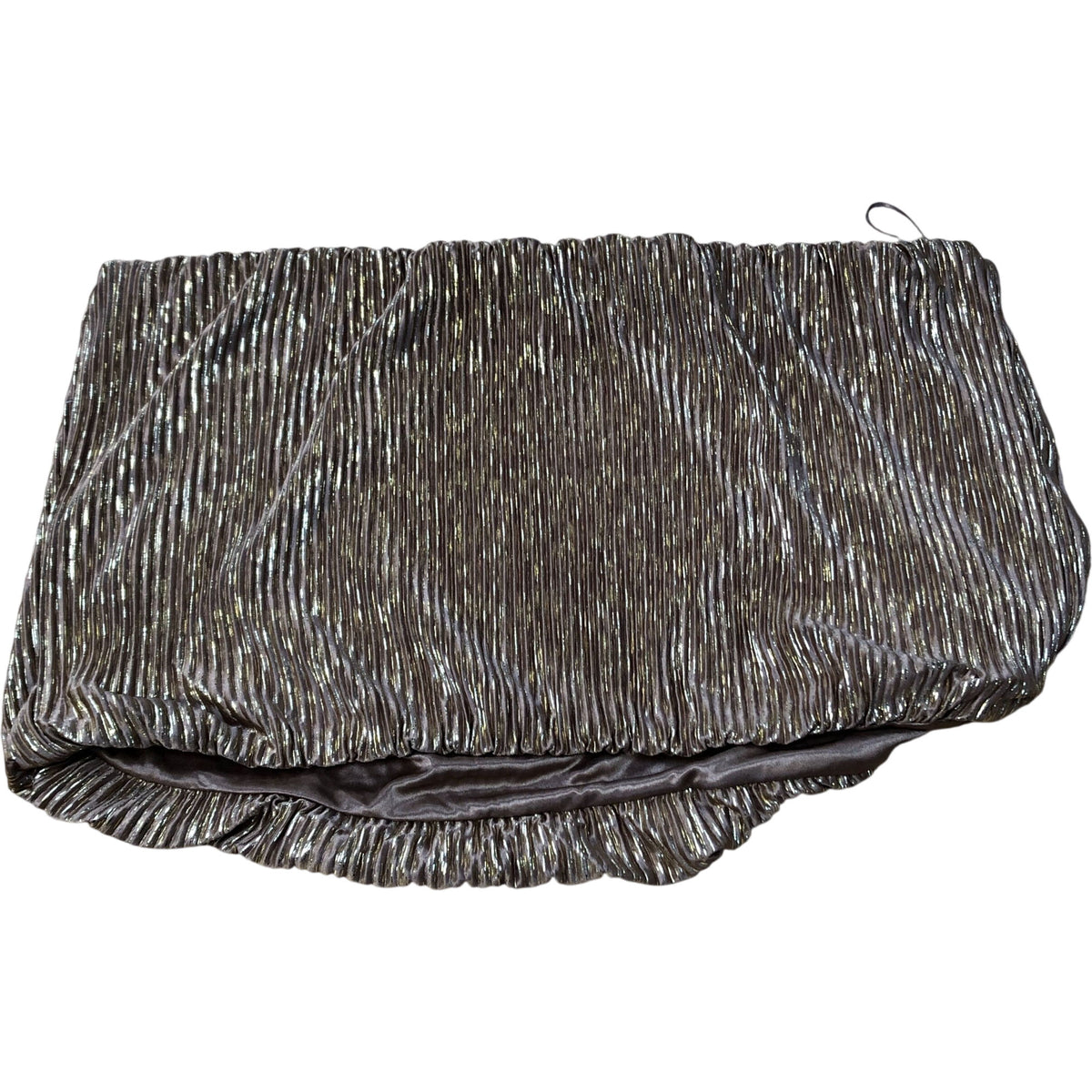 Pleated Skirt UK16 Women's Shiny Metallic Bronze Polyester
