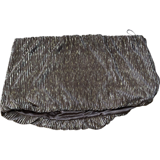 Pleated Skirt UK16 Women's Shiny Metallic Bronze Polyester