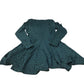 Long Sleeve Dress UK12 Women's Leopard Print Flared Green Polyester